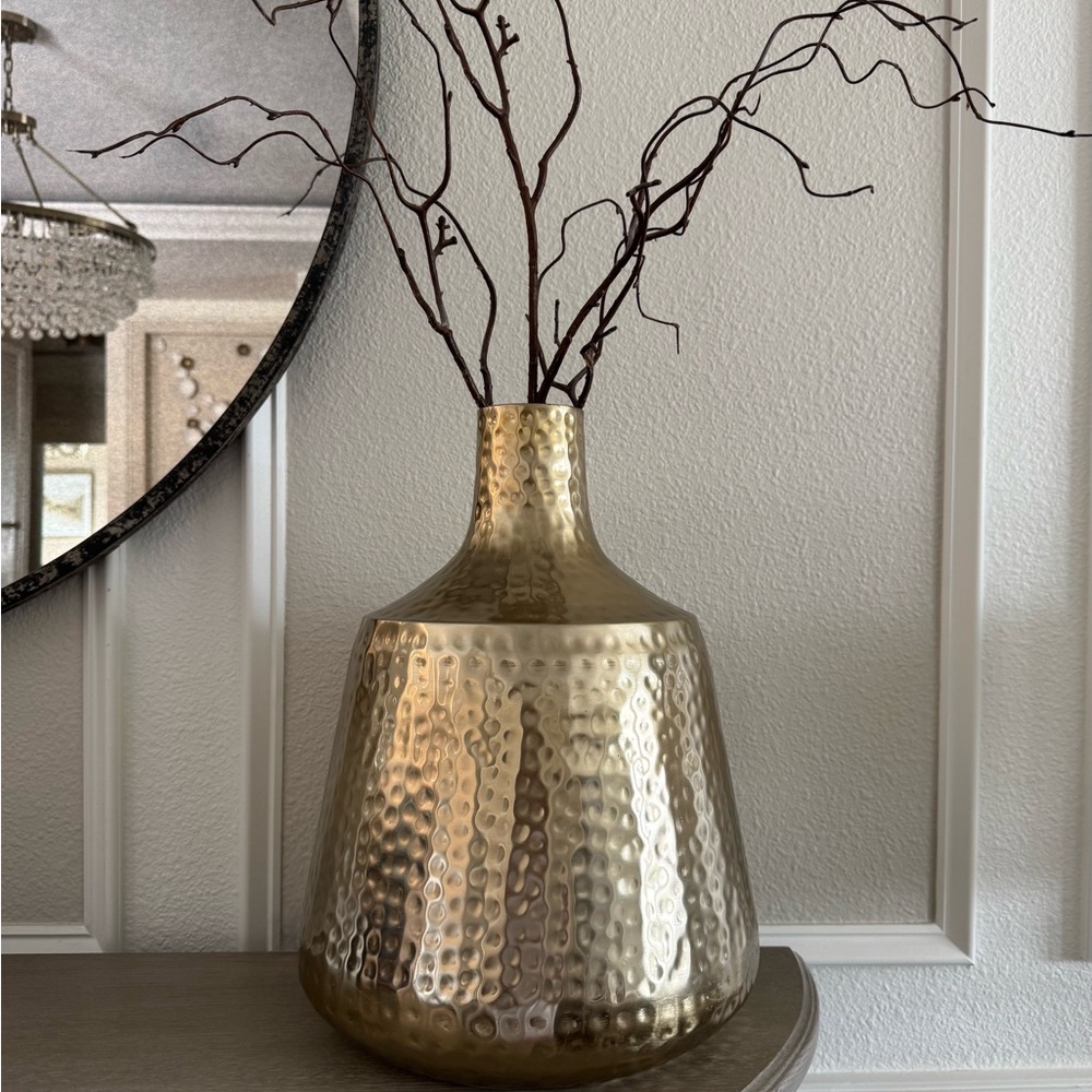 Elegant Gold Hammered Vase